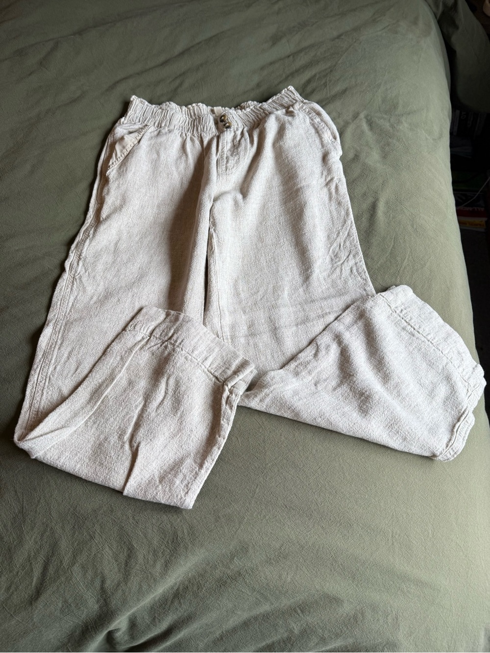 Briggs New York Light Beige Linen Pants